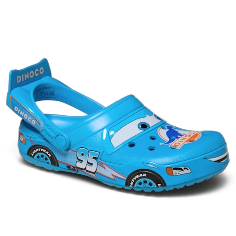 Crocs Disney Pixar Cars Lightning McQueen Dinoco Blue Light Up Clogs Women 9 NEW